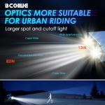 BCOIIUE Bike Light,1200 Lumen Bright Larger Wide Angle Focused Beam,3000 mAh Long Life Battery Max Runtime 41H+ Bicycle Light