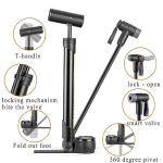 Bike Pump with PSI Gauge- Portable Bicycle Tire Pump - 120 PSI Bike Air Pump fits Presta & Schrader Valve - Road mountainou Bike Pump Comes with Mounting Bracket (Black Yellow)