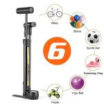 Bike Pump with PSI Gauge- Portable Bicycle Tire Pump - 120 PSI Bike Air Pump fits Presta & Schrader Valve - Road mountainou Bike Pump Comes with Mounting Bracket (Black Yellow)