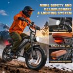 Electric Bicycle for Adults - 16"/20”x 4”Fat Tire, Peak 1000W 7 Speed Electric Motorcycle Bicycle, 48V 15.6/18.2AH Battery Long Seat Electric Bike,Up to 21.75/28MPH 30-60Miles Electric Dirt Bike