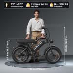 Electric Bicycle for Adults - 16"/20”x 4”Fat Tire, Peak 1000W 7 Speed Electric Motorcycle Bicycle, 48V 15.6/18.2AH Battery Long Seat Electric Bike,Up to 21.75/28MPH 30-60Miles Electric Dirt Bike