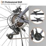 HH HILAND Aluminum Mountain Bike 21 Speeds, Hydraulic Disc-Brakes, Lock-Out Suspension Fork, 27.5 inch Wheel, Bike for Men Mens Mountain Bike Adult Womens Bicycle