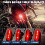 LEDHOLYT Rechargeable Solar Bike Lights, Night Ultra Bright Bicycle Lights Headlight and Back Taillight with Electric Bell, Easy to Install Waterproof, Road and Mountain LED Bike Lights