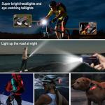 LEDHOLYT Rechargeable Solar Bike Lights, Night Ultra Bright Bicycle Lights Headlight and Back Taillight with Electric Bell, Easy to Install Waterproof, Road and Mountain LED Bike Lights