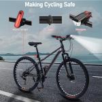 LEDHOLYT Rechargeable Solar Bike Lights, Night Ultra Bright Bicycle Lights Headlight and Back Taillight with Electric Bell, Easy to Install Waterproof, Road and Mountain LED Bike Lights
