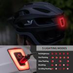 Veltuno Bike Helmet for Adults, Lightweight Mountain Bicycle Helmet with USB Rechargeable LED Rear Light, Removable Sun Visor for Women, Men, Suitable for Cycling and Commuting (Black, Medium)