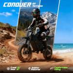 VIPCOO H3 Electric Dirt Bike for Teens and Adults, 3500W Electric Motorcycle, Up to 40MPH / 45° Slope / 45 Miles Range, 14"/12" Fat Tire E Dirt Bike with Nitrogen Suspension Fit Age 13+