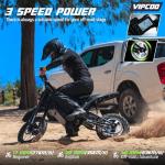 VIPCOO H3 Electric Dirt Bike for Teens and Adults, 3500W Electric Motorcycle, Up to 40MPH / 45° Slope / 45 Miles Range, 14"/12" Fat Tire E Dirt Bike with Nitrogen Suspension Fit Age 13+