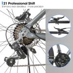 HH HILAND 27.5 inch Mountain Bike 21 Speeds, Lock-Out Suspension Fork, Aluminum 18 inch Frame Hydraulic Disc-Brake for Men Women Mens MTB Bicycle Adlut Bike