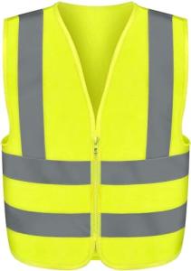 Neiko High Visibility Safety Vest ANSI Class 2, No Pocket, Neon Yellow, Large (L)