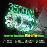 Electric Motorcycle For Teens & Adults,Electric Dirt Bike, Best Electric Mountain EBike,3500W Mid-Mounted Motor e Bikes 40MPH Top Speed,14"/12" Off Road Tires, 48V 23AH,Hydraulic Brakes | Fit Age 13+