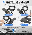 Anweller Fingerprint Bike Lock with Key, Heavy Duty Anti-Theft Weatherproof Keyless Bluetooth Digital Electronic Biometric Smart Cable Lock for Bicycle Scooter Accessories Outdoor Fence Gate