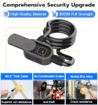 Anweller Fingerprint Bike Lock with Key, Heavy Duty Anti-Theft Weatherproof Keyless Bluetooth Digital Electronic Biometric Smart Cable Lock for Bicycle Scooter Accessories Outdoor Fence Gate