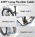 Anweller Fingerprint Bike Lock with Key, Heavy Duty Anti-Theft Weatherproof Keyless Bluetooth Digital Electronic Biometric Smart Cable Lock for Bicycle Scooter Accessories Outdoor Fence Gate