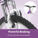 Pacific Mountain Sport Bike, Purple, 24 Inch Mountain Bike for Youth and Adults, 18 Speed, Steel Frame, Knobby Tires, Front Suspension Fork, Twist Shifters, Linear Pull Brakes, Youth and Adult Bicycle