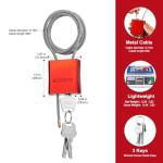 BOZZYS Cable Lock with 3 Keys | L 3.28ft(1m),D 1/6in(4mm) Adjustable Steel Cable Padlock | Aluminum Locks for Bikes, Gate, Lockers & Outdoor Gear | Weatherproof & Red