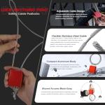 BOZZYS Cable Lock with 3 Keys | L 3.28ft(1m),D 1/6in(4mm) Adjustable Steel Cable Padlock | Aluminum Locks for Bikes, Gate, Lockers & Outdoor Gear | Weatherproof & Red