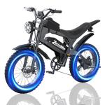 ZorixBike R8 Electric Bike for Adults,48V 23AH - 1500/3000W Brushless Motor Electric Bicycle - Max Speed 31-35MPH - Max 80 Miles Range - 20" x 4.0" Fat Tire Dirt E-Bike,7-Speed (R8-1500w)