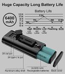 EILIOC 6400mAh Bike Lights for Night Riding, USB C Rechargeable Bicycle Headlight and Taillight Set, Super Bright 1200 Lumen, IPX5 Waterproof, Aluminum Alloy, 5 Modes, White, Red or Black