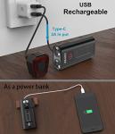 EILIOC 6400mAh Bike Lights for Night Riding, USB C Rechargeable Bicycle Headlight and Taillight Set, Super Bright 1200 Lumen, IPX5 Waterproof, Aluminum Alloy, 5 Modes, White, Red or Black