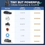 OlarHike Tire Inflator Portable Air Compressor, Smart Dual Hose System, 160PSI Auto Air Pump for Car Tires, Bike,Bicycle, Motorcycles,Electric Pump with LED Light & Digital Pressure Gauge