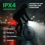 Nagevsem Bike Lights Set of 3 pcs w/Bicycle Bell - LED Super Bright - Rechargeable USB-C Headlight Front & Back Light for Night Riding in Mountain - Gift for Men Women Boys Kids Black