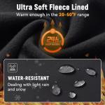 baleaf Mens Running Tights Winter Thermal Cycling Pants Water Resistant Cold Weather Gear Pockets Zipper Legsr Black/Green L