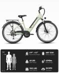 Jasion Roamer ST Electric Bike for Adults, 26'' Commuter Ebike, 62Miles & 28MPH Max Speed, 1200W Peak Motor Ebike, 528WH Removable Battery, 7-Speed Electric Bicycle, Front Suspension Women E Bike