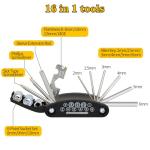 PXZBLG Bike Multi Tool, 16 in 1 Bicycle Multi-Tool, Bicycle Repair Tool, Portable Foldable Bike Multitool Cycling Tool