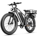Jasion EB5 MAX Electric Bike for Adults with 1500W Peak Motor, 48V 15Ah (720Wh) Battery Electric Mountain Bike, 26'' x 4'' Fat Tire Ebike, 28+MPH Speed, Cruise Control, with Fenders, Rear Rack