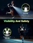 ISEYOU Running Lights for Runners, 500 Lumens Running Light with 45° Adjustable Tilt, 360° Reflective Vest & IPX4 Waterproof Rechargeable Light Up Gear for Night Walking/Cycling/Jogging/Hiking