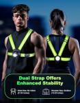 ISEYOU Running Lights for Runners, 500 Lumens Running Light with 45° Adjustable Tilt, 360° Reflective Vest & IPX4 Waterproof Rechargeable Light Up Gear for Night Walking/Cycling/Jogging/Hiking