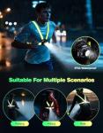 ISEYOU Running Lights for Runners, 500 Lumens Running Light with 45° Adjustable Tilt, 360° Reflective Vest & IPX4 Waterproof Rechargeable Light Up Gear for Night Walking/Cycling/Jogging/Hiking