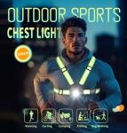 ISEYOU Running Lights for Runners, 500 Lumens Running Light with 45° Adjustable Tilt, 360° Reflective Vest & IPX4 Waterproof Rechargeable Light Up Gear for Night Walking/Cycling/Jogging/Hiking