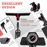 Hycline Bike Floor Pump with Gauge: Full Size 160 PSI High Pressure Bicycle Pumps - Durable Air Pump Fits Presta & Schrader Valve - Inflator for Road MTB Tire, Ball, Balloon, Inflatables - Black