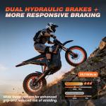 Electric Dirt Bike for Teens Adults, Peak 2500W Electric Motorcycle with 48V/21AH Removable Battery, 35MPH & 34Miles Range, 14"/12" Fat Tire, Dual Braking & Suspension, UL Certificate (Orange)