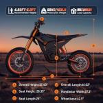 Electric Dirt Bike for Teens Adults, Peak 2500W Electric Motorcycle with 48V/21AH Removable Battery, 35MPH & 34Miles Range, 14"/12" Fat Tire, Dual Braking & Suspension, UL Certificate (Orange)