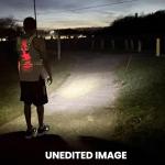GREERRIDE Light Up Running Vest - Rechargeable, Reflective Running Vest for Runners, Dark Night Walking Reflective Safety Gear for Men Women with Removable White and Red Flashlights