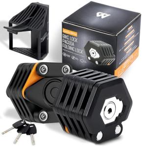 Klyra Bike Lock, 2026 Upgrade Folding Mountain Bicycle Locks, Compact Bikes Chain with Bracket, Heavy Duty Anti Theft, High Security Alloy Steel Chain for Motorcycle E‑Scooter (1Set)