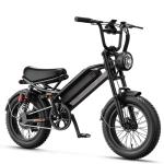 Jasion YR16 Electric Bike for Adults Teens, 1000W Peak Motor & 48V 12.5AH Battery Electric Bicycle, 16" Fat Tire Dirt Bike with Dual Suspension & Cruise Control, 55 Miles EBike Fit Teenagers & Kids