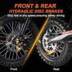 VALTINSU EM5 Electric Dirt Bike w/Light & Display, Off-Road Motorcycle 2500W 3 Speed Modes (Max 35MPH) 48V Range 31MI,14"/12" Tires,Dual Suspension & Hydraulic Brakes Fit Age 13+,Carbon Fiber Style