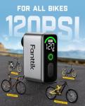 Fanttik X10 Ace Tiny Mini Electric Bike Pump, 120 PSI Compact Air Pump with Presta and Schrader Valve, Fast Inflate Electric Bike Pump Portable for Road Bike