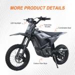 VALTINSU EM5 Electric Dirt Bike w/Light & Display, Off-Road Motorcycle 2500W 3 Speed Modes (Max 35MPH) 48V Range 31MI,14"/12" Tires,Dual Suspension & Hydraulic Brakes Fit Age 13+,Carbon Fiber Style
