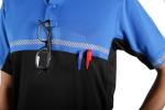 RYNO GEAR 100% Polyester Jersey Knit Two Tone Security Bike Patrol Polo Shirts (Royal Blue/Black) Medium