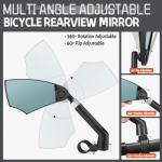 WEST BIKING Anti-Glare Handlebar Bike Mirror - Bike Rear View Mirror With Retractable & 360 ° Adjustable Lens, Foldable Bicycle Mirror For 20-23mm Handlebar (Left)