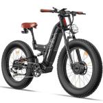 FREESKY 4000W Dual Motor Electric Bike for Adults, 48V 30AH Battery 120Miles Range, 40+MPH AWD Fast E-Bike, 26" Fat Tire Full Suspension Off-Road Electric Mountain Bike, UL2849 Warrior Pro