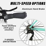 AVASTA Road Hybrid Bike for Women Female Lightweight Step Through 700c Aluminum Alloy Frame City Commuter Comfort Lady Bicycle, 7-Speed Drivetrain, Color Mint Green