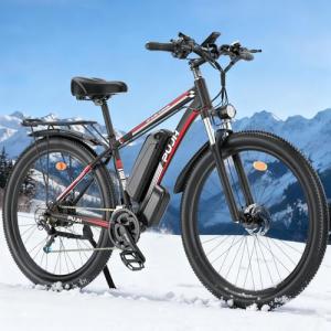PUJH Peak 1500W Motors Electric Bike for Adults, 48V 17.5Ah Battery, 29"*2.1 Fast Ebike,Max 34 mph 30-80 Miles,Front Suspension Disc Brake Class 3 E-Bike,Off Road Mountain Hunting for Men