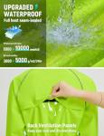 baleaf Women's Rain Jackets Waterproof Windbreaker Packable Lightweight Cycling Running Jacket Hiking Gear Reflective Hooded Fluorescent Green M