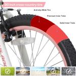 HH HILAND 20 Inch Kids' Bicycles Mountain Bike for Boys, Girls 5+ Years Old, Single Speed Kids Bicycles with Dual Handbrakes, Child Bike Pink